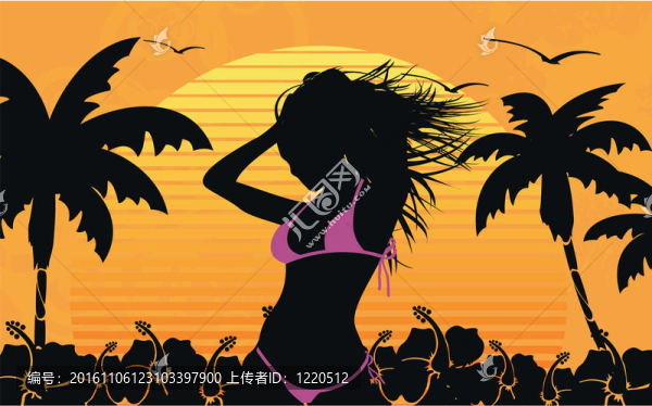 熱帶的夏威夷女孩background10