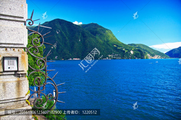 夏季盧加諾湖觀；瑞士