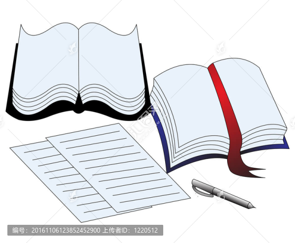 書籍紙和把手的插圖