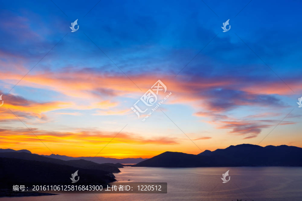 美麗的日落愛琴海