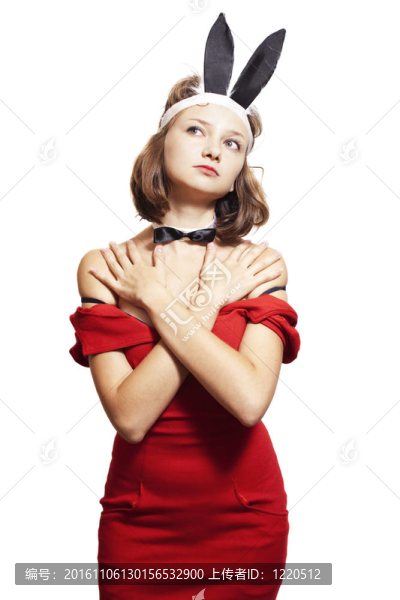 兔子耳朵的女人