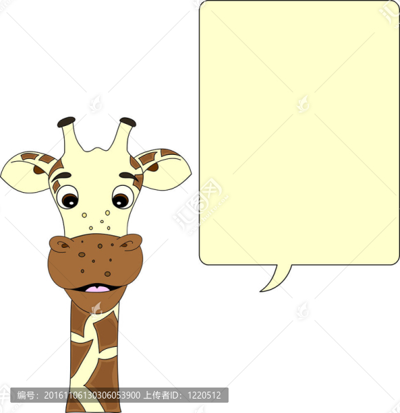 帶有語(yǔ)音泡泡的長(zhǎng)頸鹿