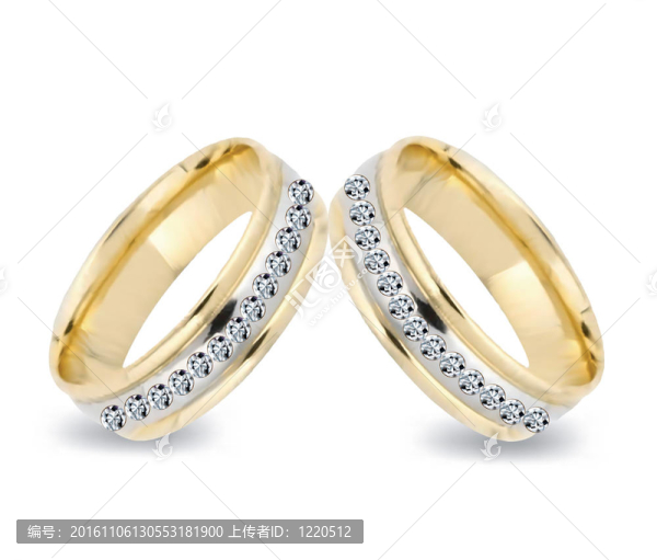黃金結(jié)婚戒指和鉆石。
