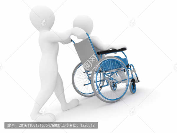 男人坐在輪椅上