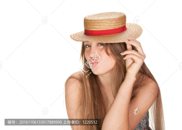 金發(fā)女人和稻草帽