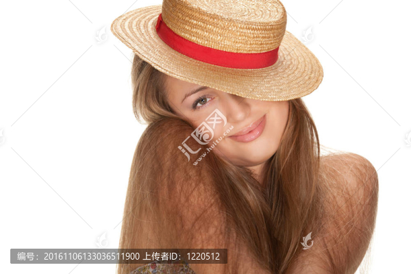 金發(fā)女人和稻草帽