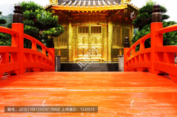 東方金Chi,Lin,Nunnery和中國園亭；香港的標(biāo)志性建筑。