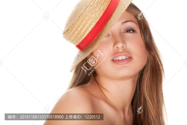 金發(fā)女人和稻草帽