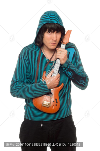 有一個小吉他的男人