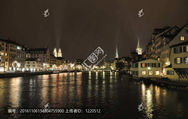 蘇黎世市中心的夜晚