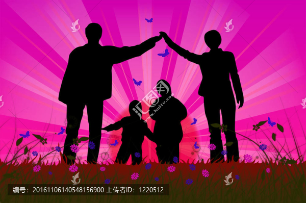 家庭剪影插圖