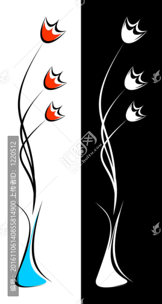 Flowers在一個(gè)花瓶里。