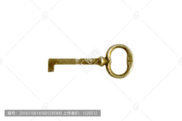 帶路徑的金色骷髏鑰匙