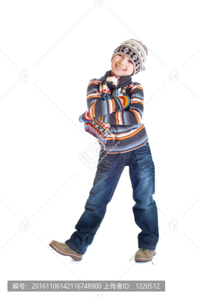 快樂男孩在冬天的衣服