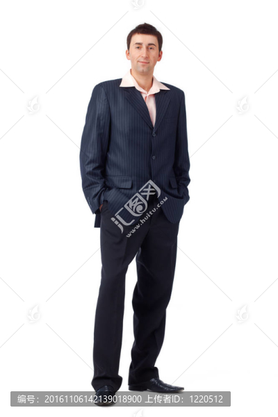 一個年輕男子站在口袋里的肖像。