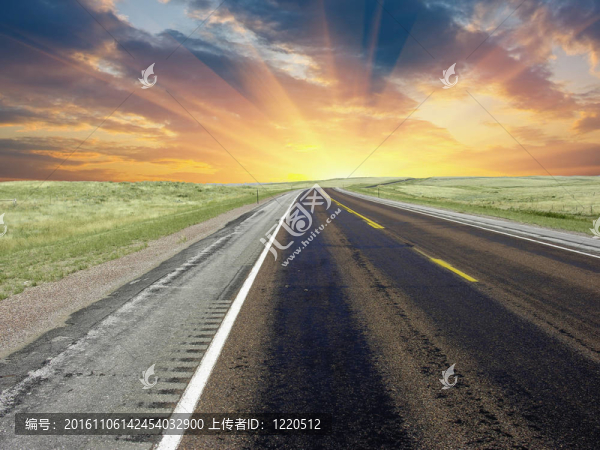 日落時(shí)分，美國美國公路；