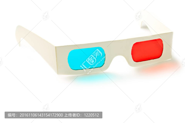 白色背景上的立體眼鏡