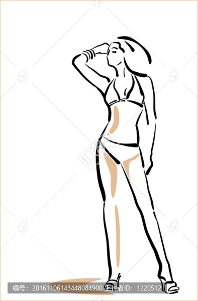 海灘上的美麗的女孩