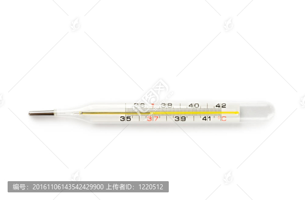 白色背景下的溫度計(jì)