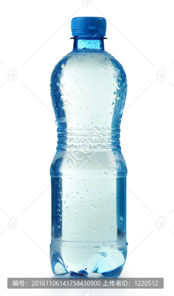 在白色背景上分離的聚碳酸酯塑料瓶