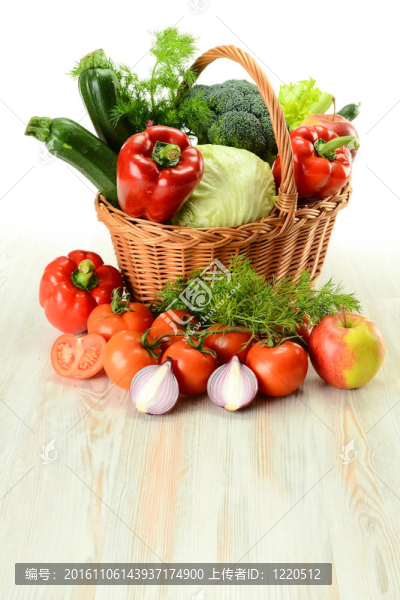 在柳條筐蔬菜
