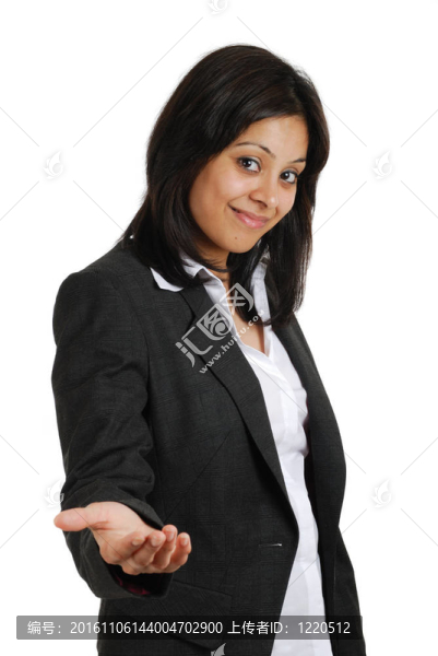商業(yè)婦女提供她的手