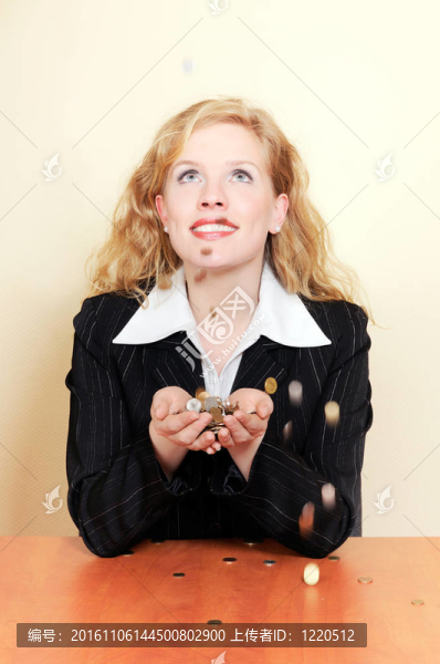 錢從天上掉下來，變成一個businesswoma手