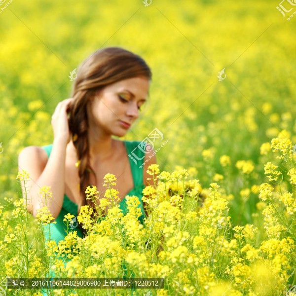 油菜上的女人