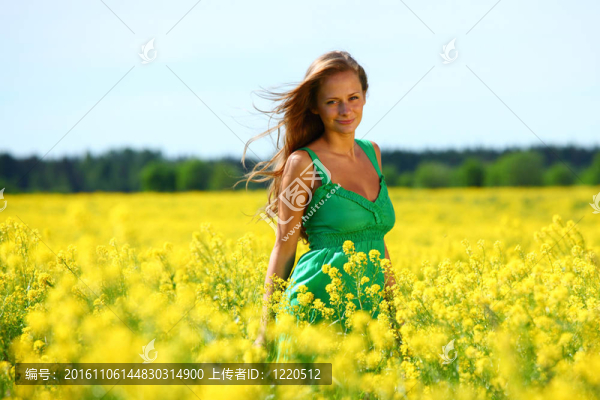 油菜上的女人