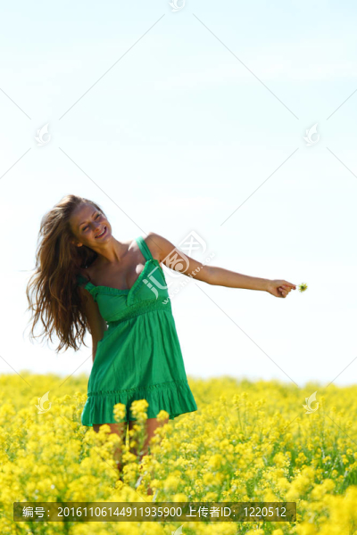 油菜上的女人