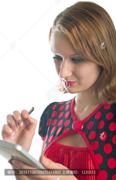 美麗的女孩和電腦