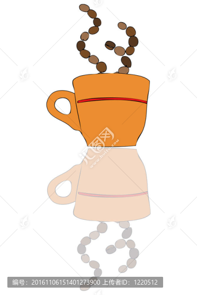 有反射的咖啡杯