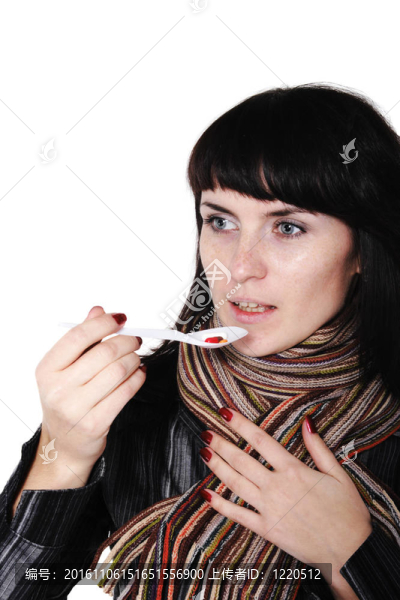 頭痛的女孩；患流感