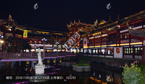 上海豫園古建筑夜景風(fēng)光