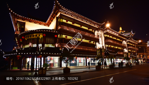 上海豫園古建筑夜景