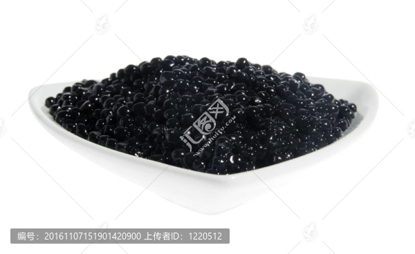 在一個(gè)白色的板黑魚(yú)子醬