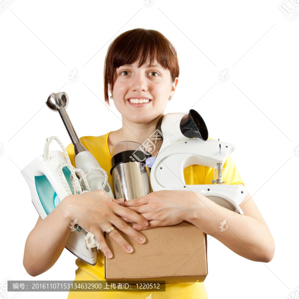 婦女與家電超過白色