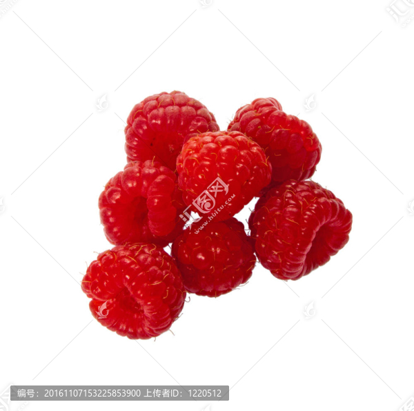 新鮮的覆盆子孤立在白色