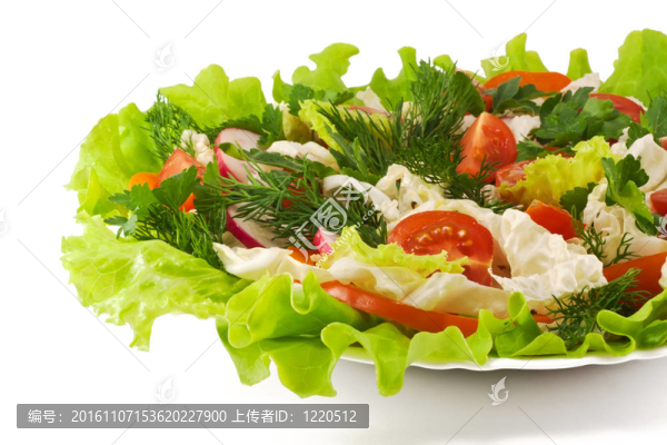 生菜蔬菜沙拉；橙椒；番茄和蘿卜