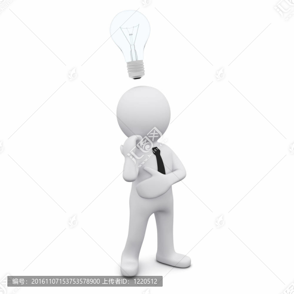 帶燈泡的3D人