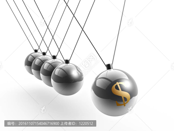 牛頓搖籃上的美元符號(hào)