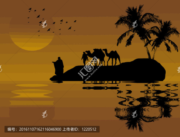 非洲景觀中的駱駝