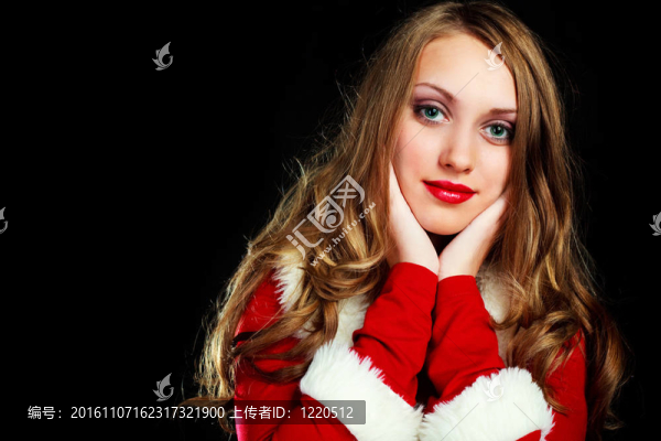 打扮成Santa的女孩
