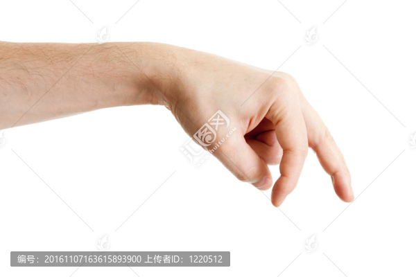 男子手上顯示行走的手指
