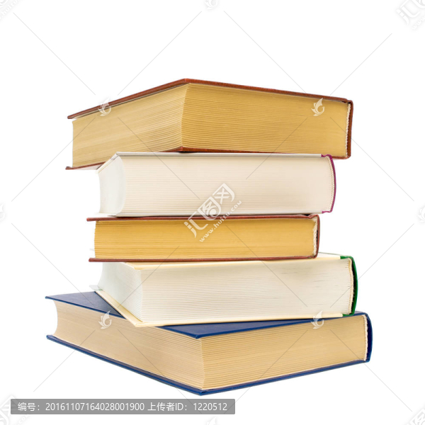 白色背景上的厚書