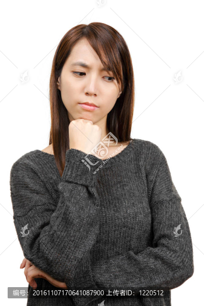 思考女人仰視