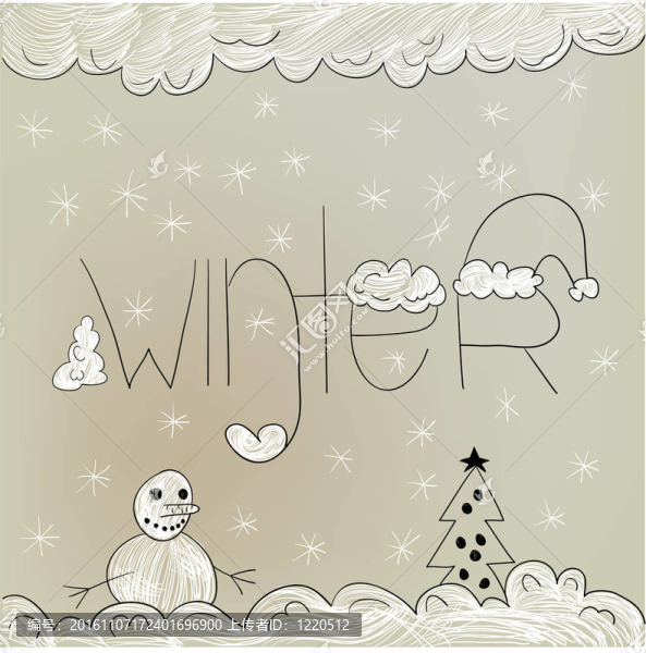 雪人圣誕卡