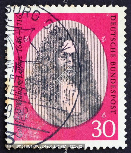 郵票德國1966戈特弗里德·威廉·萊布尼茨