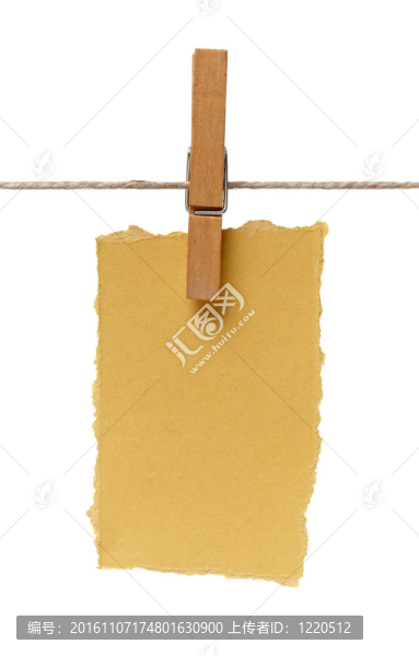晾衣繩上的衣夾和便條紙