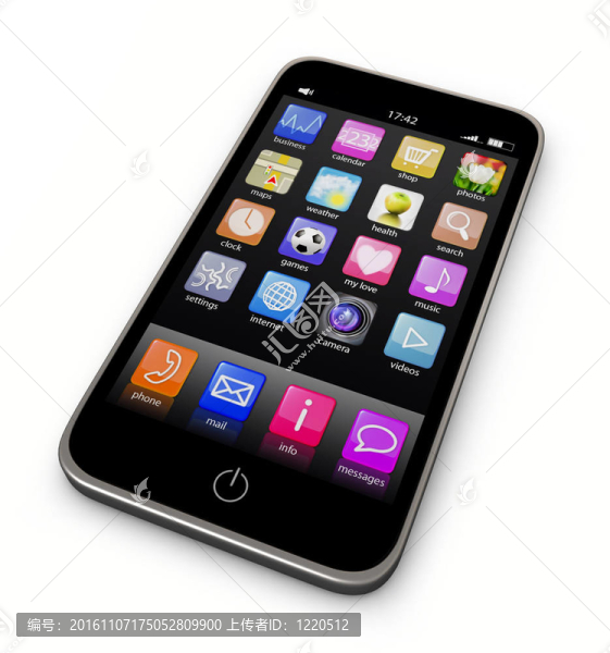 白色背景上的智能手機(jī)